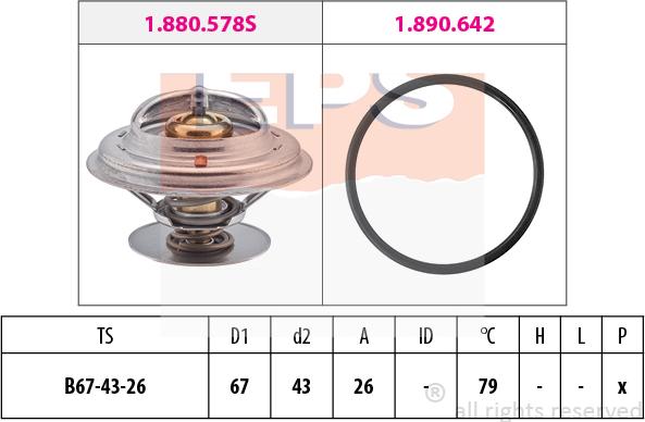 MDR EPS-1880 578 - Термостат, охлаждающая жидкость autodnr.net