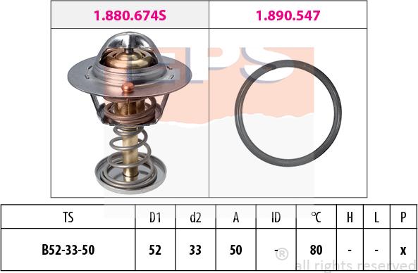 MDR EPS-1880 674 - Термостат, охолоджуюча рідина autocars.com.ua