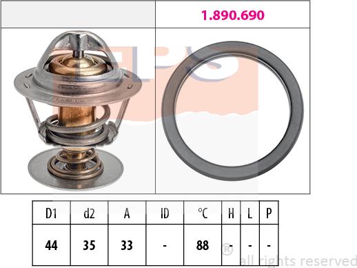 MDR EPS-1880 685 - Термостат, охолоджуюча рідина autocars.com.ua