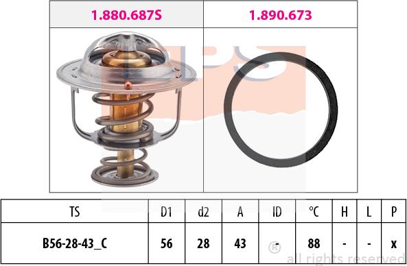 MDR EPS-1880 688 - Термостат, охолоджуюча рідина autocars.com.ua