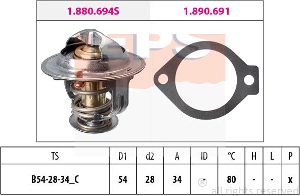 MDR EPS-1880 694 - Термостат, охолоджуюча рідина autocars.com.ua