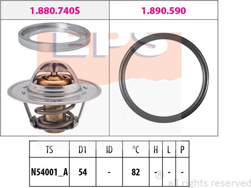 MDR EPS-1880 740 - Термостат, охолоджуюча рідина autocars.com.ua