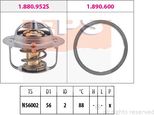 MDR EPS-1880 952 - Термостат, охолоджуюча рідина autocars.com.ua