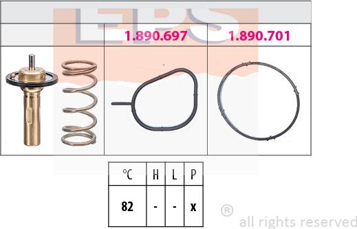 MDR EPS-1880 961 - Термостат, охолоджуюча рідина autocars.com.ua
