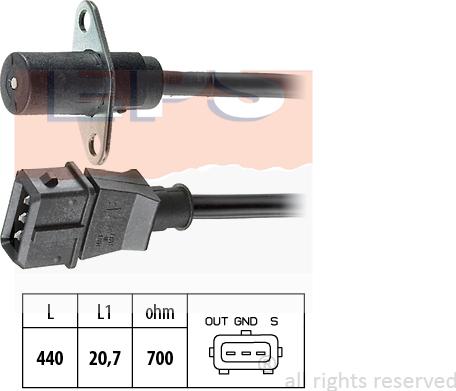 MDR EPS-1953 022 - Датчик импульсов, коленвал autodnr.net