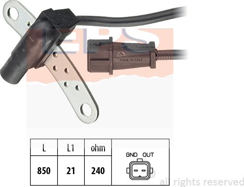 MDR EPS-1953 165 - Датчик імпульсів, колінчастий вал autocars.com.ua