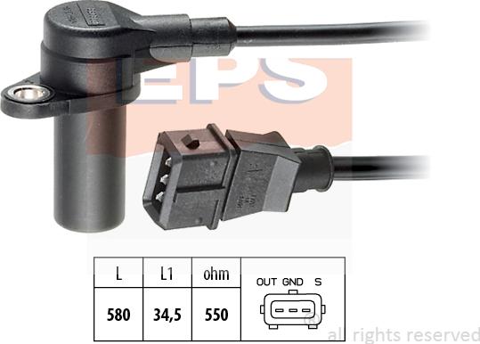 MDR EPS-1953 238 - Датчик імпульсів, колінчастий вал autocars.com.ua