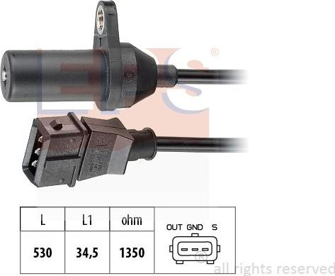 MDR EPS-1953 265 - Датчик імпульсів, колінчастий вал autocars.com.ua