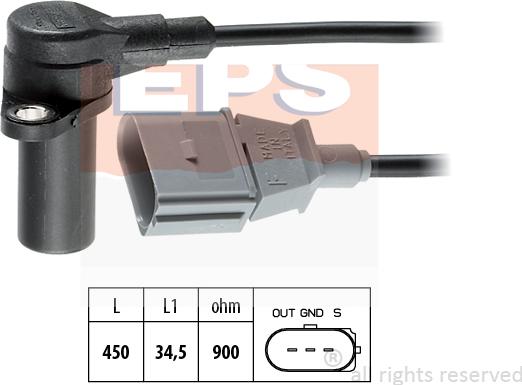 MDR EPS-1953 383 - Датчик імпульсів, колінчастий вал autocars.com.ua