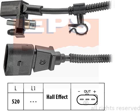 MDR EPS-1953 445 - Датчик імпульсів, колінчастий вал autocars.com.ua