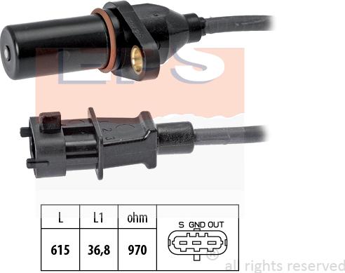 MDR EPS-1953 569 - Датчик імпульсів, колінчастий вал autocars.com.ua