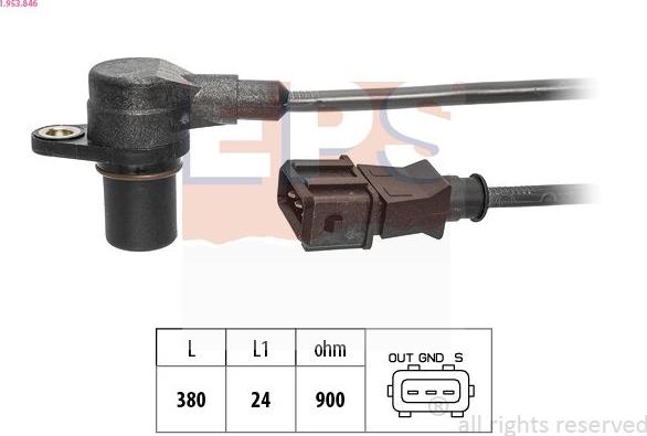 MDR EPS-1953 846 - Датчик імпульсів, колінчастий вал autocars.com.ua