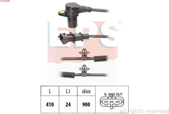 MDR EPS-1953 848 - Датчик імпульсів, колінчастий вал autocars.com.ua