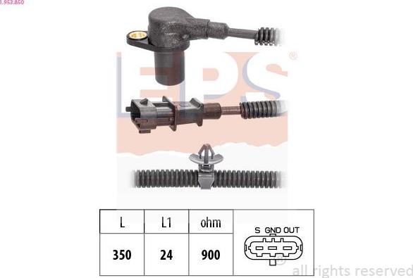 MDR EPS-1953 850 - Датчик імпульсів, колінчастий вал autocars.com.ua