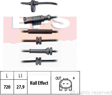 MDR EPS-1960 139 - Датчик ABS, частота обертання колеса autocars.com.ua