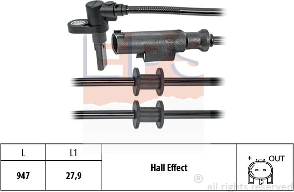 MDR EPS-1960 203 - Датчик ABS, частота вращения колеса autodnr.net