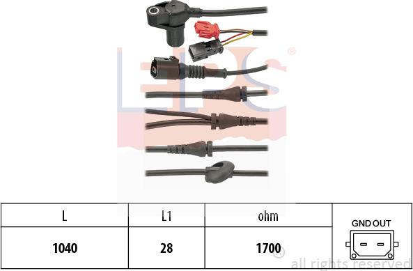 MDR EPS-1962 122 - Датчик ABS, частота обертання колеса autocars.com.ua