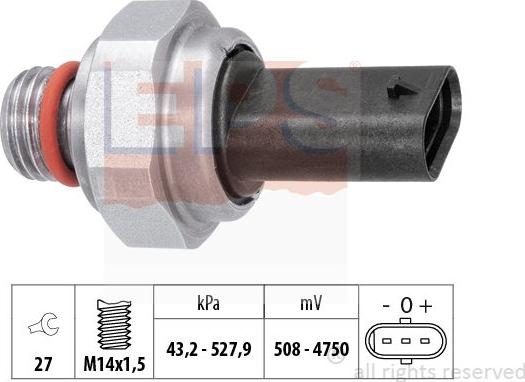 MDR EPS-1980 007 - Датчик, тиск вихлопних газів autocars.com.ua