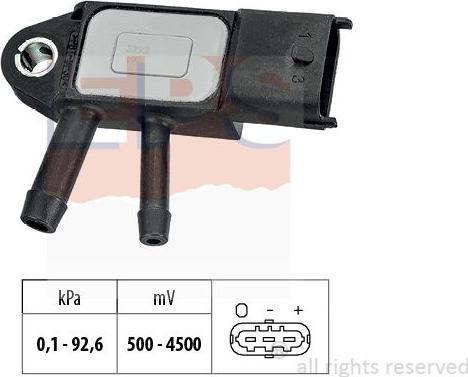 MDR EPS-1993 292 - Датчик, тиск вихлопних газів autocars.com.ua
