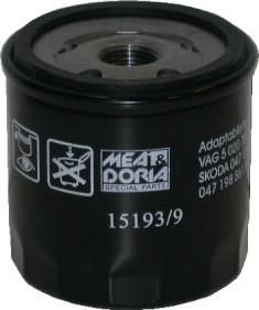 Meat & Doria 15193/9 - Масляний фільтр autocars.com.ua