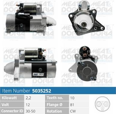 Meat & Doria 5035252 - Стартер avtokuzovplus.com.ua