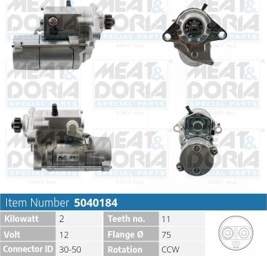 Meat & Doria 5040184 - Стартер avtokuzovplus.com.ua