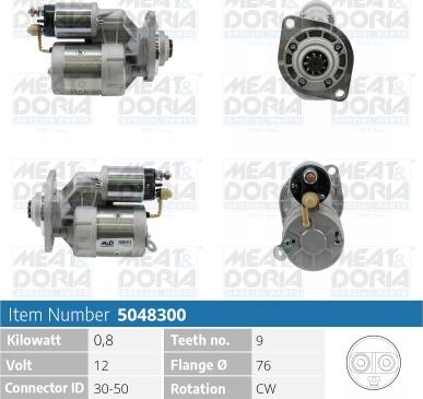 Meat & Doria 5048300 - Стартер autocars.com.ua