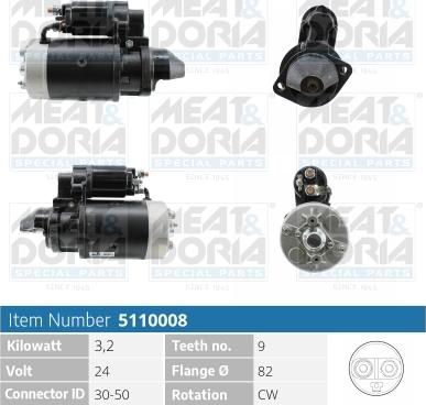 Meat & Doria 5110008 - Стартер autocars.com.ua