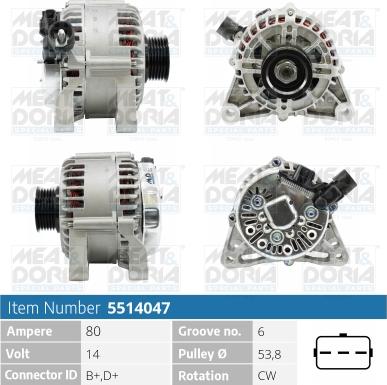 Meat & Doria 5514047 - Генератор autocars.com.ua