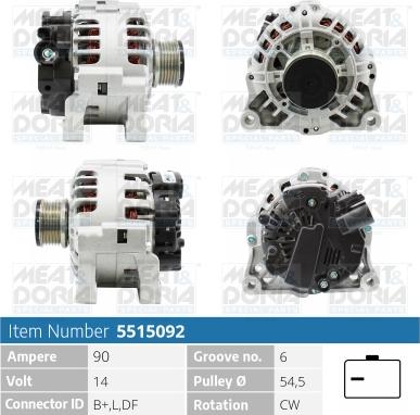 Meat & Doria 5515092 - Генератор autocars.com.ua