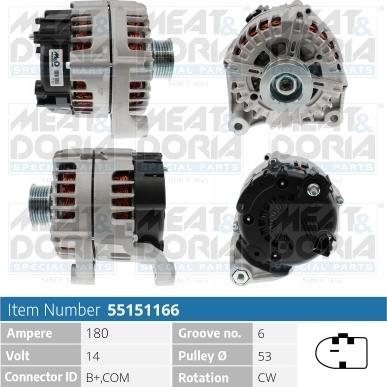 Meat & Doria 55151166 - Генератор autocars.com.ua