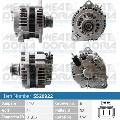 Meat & Doria 5520922 - Генератор avtokuzovplus.com.ua