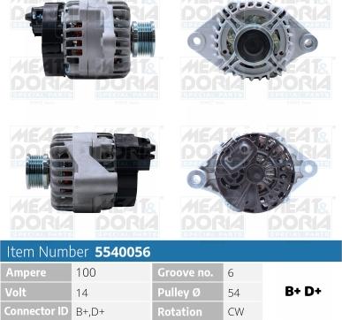 Meat & Doria 5540056 - Генератор avtokuzovplus.com.ua