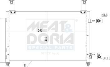 Meat & Doria 991039 - Конденсатор, кондиціонер autocars.com.ua