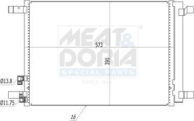 Meat & Doria 991100 - Конденсатор, кондиціонер autocars.com.ua