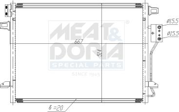 Meat & Doria 991189 - Конденсатор, кондиціонер autocars.com.ua