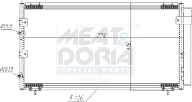 Meat & Doria 991191 - Конденсатор, кондиціонер autocars.com.ua