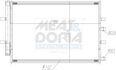 Meat & Doria 991194 - Конденсатор, кондиціонер autocars.com.ua