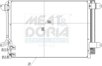 Meat & Doria 991253 - Конденсатор, кондиціонер autocars.com.ua