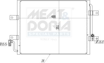 Meat & Doria 991262 - Конденсатор, кондиціонер autocars.com.ua