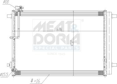 Meat & Doria 991274 - Конденсатор, кондиціонер autocars.com.ua