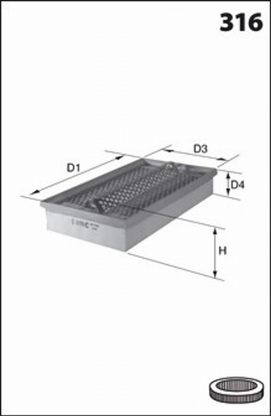 Mecafilter 223 - Воздушный фильтр avtokuzovplus.com.ua