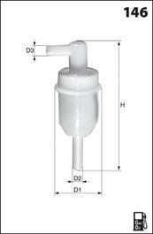 Mecafilter ELG5216B12 - Топливный фильтр avtokuzovplus.com.ua