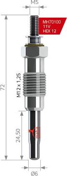 MEHA AUTOMOTIVE MH70100 - Свеча накаливания autodnr.net