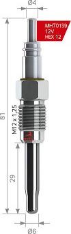 MEHA AUTOMOTIVE MH70139 - Свеча накаливания autodnr.net