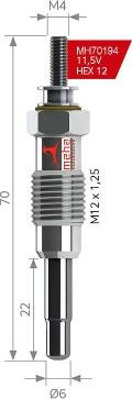 MEHA AUTOMOTIVE MH70194 - Свеча накаливания autodnr.net