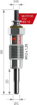 MEHA AUTOMOTIVE MH70195 - Свеча накаливания autodnr.net