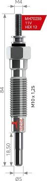 MEHA AUTOMOTIVE MH70239 - Свеча накаливания autodnr.net