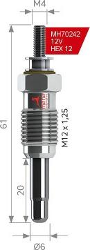 MEHA AUTOMOTIVE MH70242 - Свеча накаливания autodnr.net