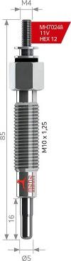 MEHA AUTOMOTIVE MH70248 - Свеча накаливания autodnr.net